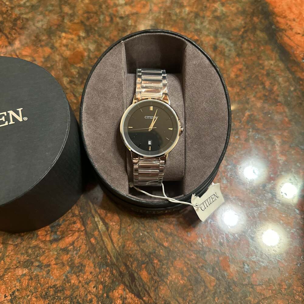 Citizen Men's Quartz Watch Silver Tone Stainless Steel Black Dial 40mm BI5012-53